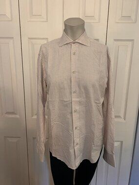 Maurizio Baldassari Pastel Plaid Button Down Shirt Size Small